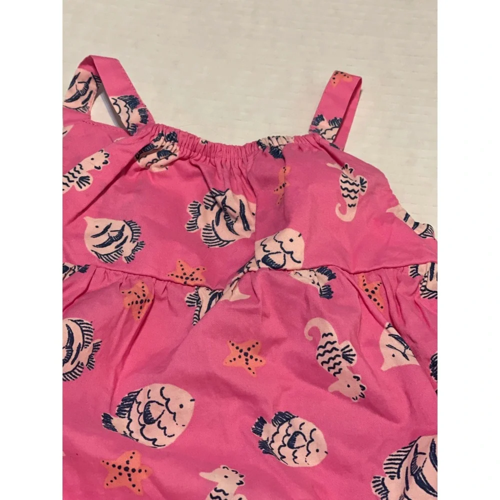Carters Baby Girl Pink Fish Seahorse‎ Print Romper Sunsuit 24M S206510